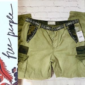 COPY - Wild Nothing Embroidered Olive Green Cargo Pants.